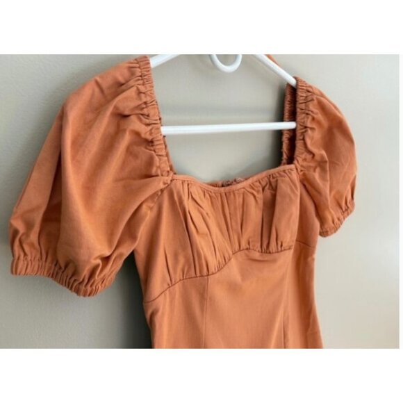 ASTR The Label NWT Wendy Puff Sleeve Mini Dress in Papaya Size Small REVOLVE - Picture 5 of 12